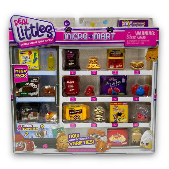 Lot of 4 Shopkins Real Littles Micro Mart Mega Pack Series 14 Miniature Food New - Picture 2 of 8
